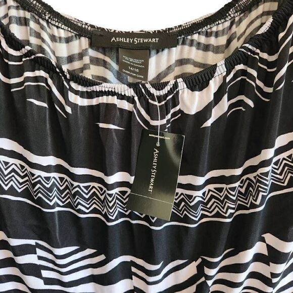 Ashley Stewart Black and White Off the Shoulder  Maxi Dress Plus Size 14/16 - Picture 3 of 4